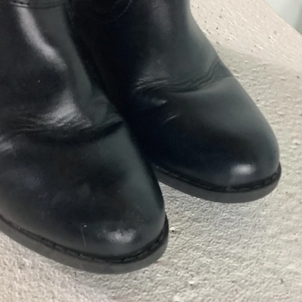 Tommy Hilfiger Girls Black Heart Embossed Riding Boots TH Iris Size 12 Kids
